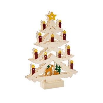 Beleuchteter Kerzenbaum aus Holz mit Timer – 30,5 cm 2590064